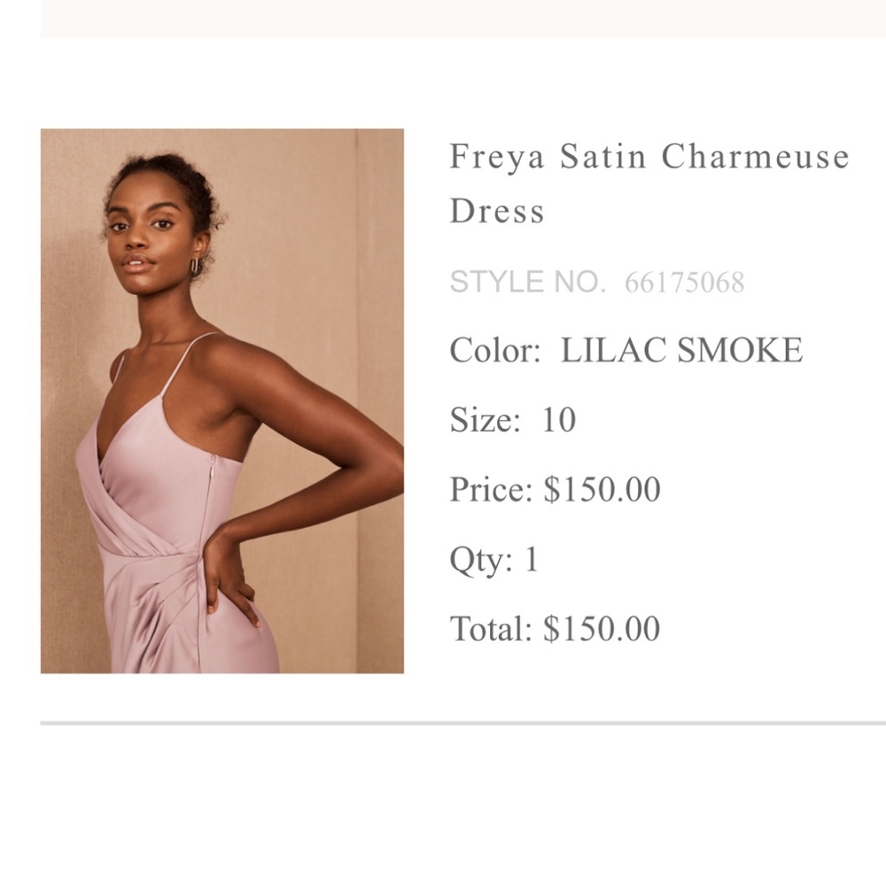 BHLDN Satin Lilac Smoke Dress